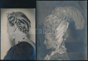 cca 1930 6 db fotó korabeli budapesti fodrászversenyen készült alkotásokról, Beller Rezső és Kredatu...