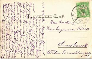 1908 Eperjes, Presov; Kir. törvényszék, kapu, Cattarino Sándor, Fränkel József és Schwarcz üzlete. D...