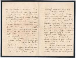 1883 Arany László (1844-1898) levele sógorának, Szél Kálmán nagyszalontai esperesnek, melyben részle...