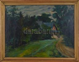 Bardócz Árpád (1882-1938): Erdei táj. Olaj, vászon, restaurált, jelzett. Hátoldalán Munkácsy Céh sor...