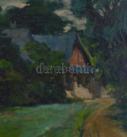 Bardócz Árpád (1882-1938): Erdei táj. Olaj, vászon, restaurált, jelzett. Hátoldalán Munkácsy Céh sor...