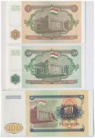 Tádzsikisztán 1994. 1R + 50R + 100R T:I  Tajikistan 1994. 1 Ruble + 50 Rubles + 100 Rubles C:Unc Krause#1,5,6