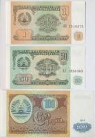 Tádzsikisztán 1994. 1R + 50R + 100R T:I 
Tajikistan 1994. 1 Ruble + 50 Rubles + 100 Rubles C:Unc Kr...