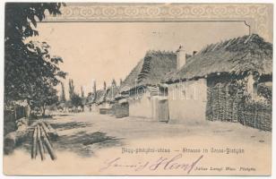 1903 Pöstyén, Piestany; Nagy-pöstyéni utca. Julius Lampl kiadása / street. Art Nouveau (kicsit ázott / small wet damage)