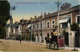 1918 Pöstyén, Piestany; Király sor és villa, lovaskocsi / street, villa, horse cart  (EK)