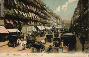 Paris, La Rue de la Paix / street with horse carts