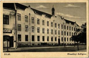 1944 Zilah, Zalau; Wesselényi Kollégium, üzlet. Kaszab L. kiadása / boarding school, college, shop (EK)