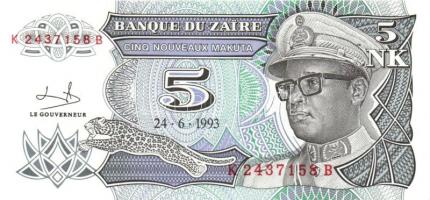 Zaire 1985. 5Z + 1988. 50Z + 1993. 1NM, 5NM, 10NM, 50NM, 1NZ, 5NZ, 10NZ T:I Összesen 9klf db!