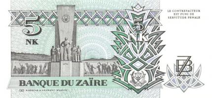 Zaire 1985. 5Z + 1988. 50Z + 1993. 1NM, 5NM, 10NM, 50NM, 1NZ, 5NZ, 10NZ T:I Összesen 9klf db!