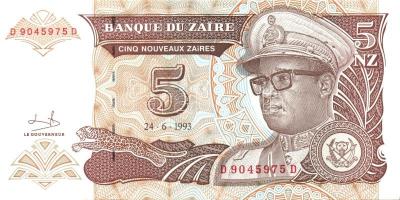 Zaire 1985. 5Z + 1988. 50Z + 1993. 1NM, 5NM, 10NM, 50NM, 1NZ, 5NZ, 10NZ T:I Összesen 9klf db!