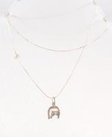 Ezüst(Ag) kígyó nyaklánc, lópatkós medállal, jelzett, h: 55 cm, 2×1,2 cm, nettó: 3,8 g