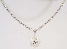 Ezüst(Ag) anker nyaklánc áttört függővel, jelzett, h: 45 cm, d: 1,4 cm, nettó: 8,8 g