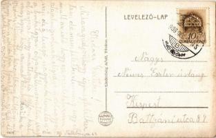 1939 Tata-Tóváros, Tatatóváros; Országgyűlési tér, Harangláb, cukrászda, Mohácsy A. és Bauer Samu üz...