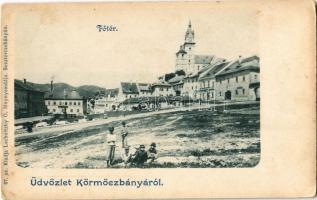 Körmöcbánya, Kremnitz, Kremnica; Fő tér. Lechnitzky O. 87. / main square (EK)