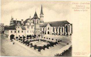 Lőcse, Levoca; templom és városház északi oldala / church and town hall (EK)