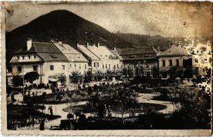 1940 Nagybánya, Baia Mare; Rákóczi tér, Feig üzlete, drogéria / square, shops, drugstore. photo (felületi sérülés / surface damage)