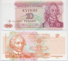 Transznisztria 1994. 10R + 2000. 1R T:I  Transnistria 1994. 10 Ruble + 2000. 1 Ruble C:Unc Krause#18,34