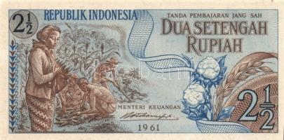 Indonézia 1956. 1R + 2 1/2R pár! + 1959. 5R + 1961. 1R + 2 1/2R pár! + 1984. 100R + 1987. 1000R T:I ...