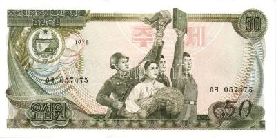 Észak-Korea 1978. 1W, 5W 4klf színű sorszámmal és/vagy bélyegzővel, 10W 3klf színű sorszámmal és/vag...