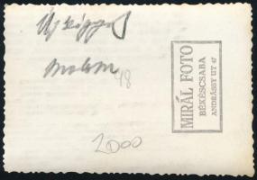 cca 1940 Békéscsaba, téli kép, fotó Mirál műterméből, 6×8,5 cm