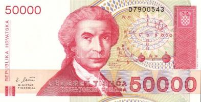 Horvátország 1991-93. 1D, 5D, 10D, 25D, 100D, 50.000D, 100.000D T:I Összesen 7klf db!