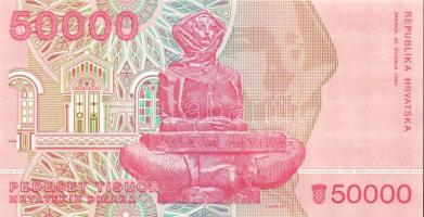 Horvátország 1991-93. 1D, 5D, 10D, 25D, 100D, 50.000D, 100.000D T:I Összesen 7klf db!