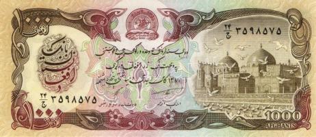 Afganisztán 1979-93. 50A, 100A, 500A, 1000A, 10.000A + 2002. 1A, 2A, 5A T:I Összesen 8klf db!