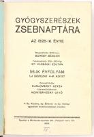 Gyógyszerészek zsebnaptára az 1928-ik évre. Dombornyomott, kissé kopott egészvászon kötésben 650p. J...