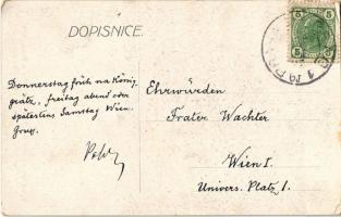 1907 Praha, Prag, Praze; Upomínka na návstévu Jeho Velicenstva, Dekorativní vyzdoba na Václavském ná...