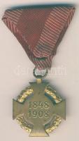 1908. "1848-1908 I.Ferenc József" Br kereszt szalaggal T:2