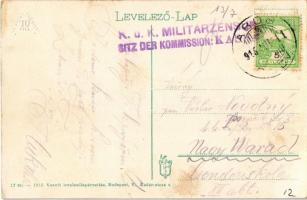 Szolnok, Városi színház. Vasúti Levelezőlapárusítás 17. sz. 1915. + "K.u.K. Militarzensur Sitz ...