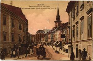 1913 Villach, Fremdenzentrum Kärntens, Hauptplatz gegen Süden mit Görlitze / main square, shops (EK)