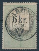1854 6kr CM ADONY postai bélyegzéssel