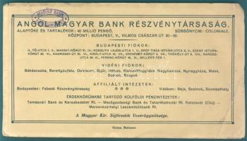 1886. Sorsjegykölcsön (Nyereménykötvény) 5Ft-ról T:IV + Megkezdett csekkfüzet az 1940-es évekből