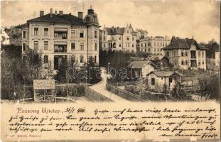 1900 Pozsony, Pressburg, Bratislava; Újtelepi villák. Körper Károly kiadása / Neu-Stift / villas (felületi sérülés / surface damage)