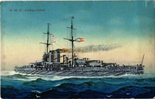 SMS Viribus Unitis az Osztrák-Magyar Haditengerészet Tegetthoff-osztályú csatahajó / K.u.K. Kriegsmarine Schlachtschiff / Austro-Hungarian Navy SMS Viribus Unitis Tegetthoff-class dreadnought battleship. G. Costalunga Pola 1915