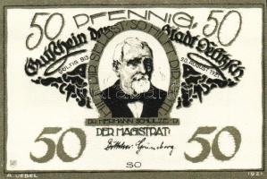 Német Birodalom/Weimari Köztársaság/Delitzsch 1921. 50Pf (6x)  mind klf db, teljes sor T:1