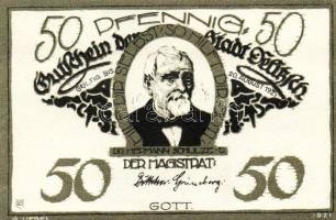 Német Birodalom/Weimari Köztársaság/Delitzsch 1921. 50Pf (6x)  mind klf db, teljes sor T:1