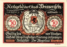 Német Birodalom/Weimari Köztársaság/Weissenfels 1921. 50Pf (6x)  mind klf db, teljes sor T:1