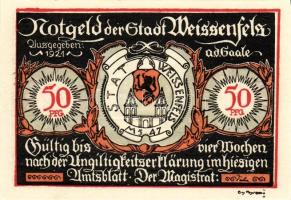 Német Birodalom/Weimari Köztársaság/Weissenfels 1921. 50Pf (6x)  mind klf db, teljes sor T:1