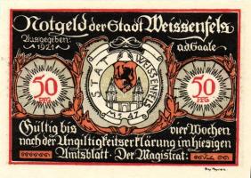 Német Birodalom/Weimari Köztársaság/Weissenfels 1921. 50Pf (6x)  mind klf db, teljes sor T:1