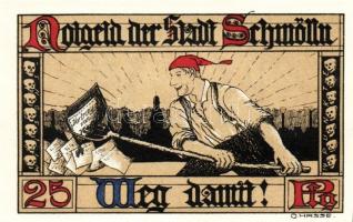 Német Birodalom/Weimari Köztársaság/Schmölln 1921. 10Pf, 20Pf, 25Pf, 75Pf. 4klf db, teljes sor T:1