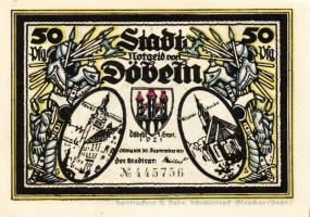 Német Birodalom/Weimari Köztársaság/Döbeln 1921. 50Pf (8x) mind klf db, teljes sor T:1/1