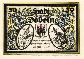 Német Birodalom/Weimari Köztársaság/Döbeln 1921. 50Pf (8x) mind klf db, teljes sor T:1/1