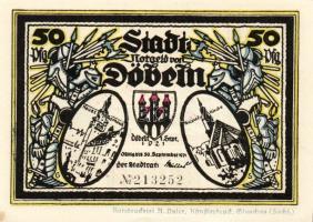 Német Birodalom/Weimari Köztársaság/Döbeln 1921. 50Pf (8x) mind klf db, teljes sor T:1/1