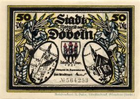 Német Birodalom/Weimari Köztársaság/Döbeln 1921. 50Pf (8x) mind klf db, teljes sor T:1/1