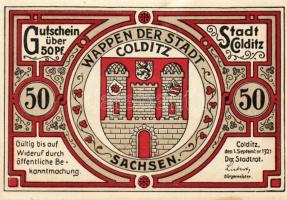 Német Birodalom/Weimari Köztársaság/Colditz 1921. 50Pf (6x) mind klf db, teljes sor T:1