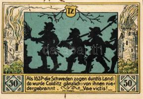 Német Birodalom/Weimari Köztársaság/Colditz 1921. 50Pf (6x) mind klf db, teljes sor T:1