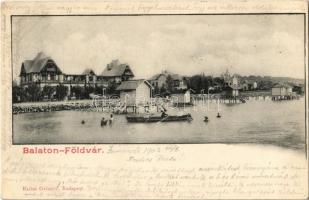 1902 Balatonföldvár, fürdőkabinok. Klösz György kiadása (Rb)