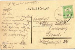 1913 Balaton, Veszprém (ZALA típusú vontatógőzös) halászhajó magyar címeres zászlókkal